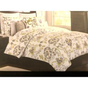 Tahari Home NIP Full/Queen 3 Piece Designer Duvet Set, 300 Thread Count 90"x 96"